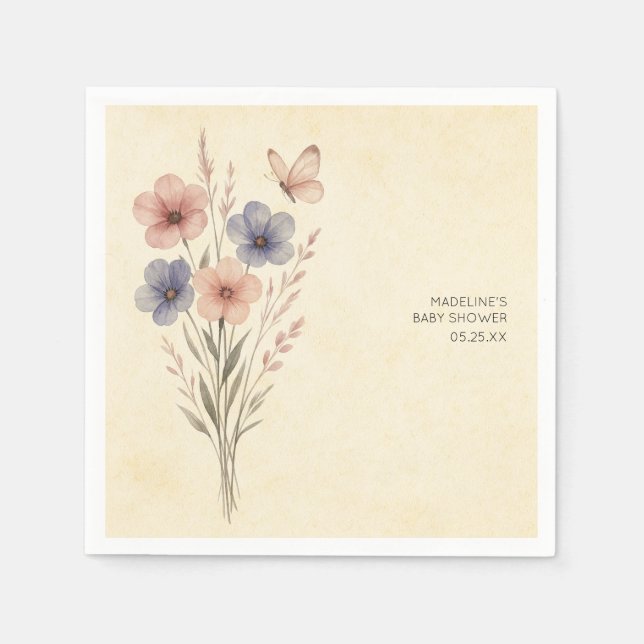 Serviette En Papier Bébé fleur sauvage en fleurs bébé (Devant)