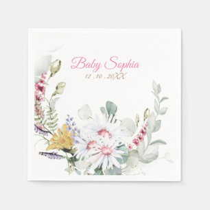 Serviette En Papier Bébé Fleur Sauvage Personnalisé en Fleur Bébé