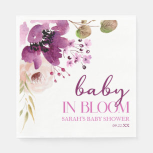 Serviette En Papier Bébé Floral Violet Violet En Baby shower Fleur