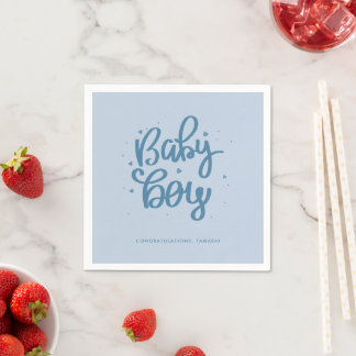Serviette En Papier Bébé Garçon Bleu Baby Shower