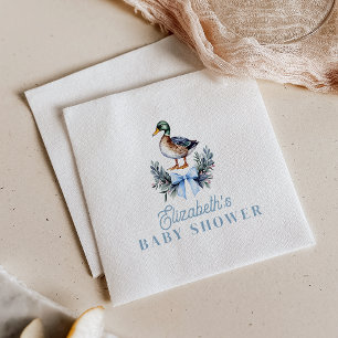 Serviette En Papier Bébé Garçon Canard Colvert Baby Shower Bleu