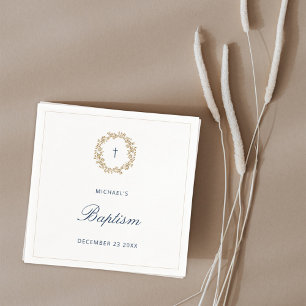 Serviette En Papier Bébé Garçon de la marine minimaliste Baptême Chris