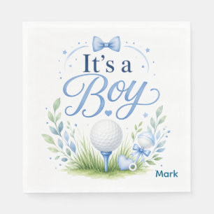 Serviette En Papier Bébé golf garçon balle de golf aquarelle