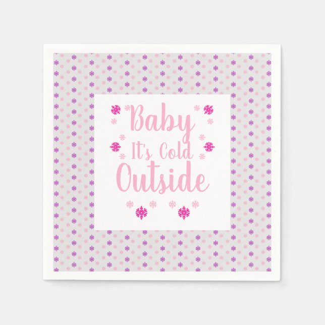 Serviette En Papier Bébé Il fait froid dehors (Devant)