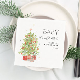 Serviette En Papier Bébé Il fait froid dehors Baby shower de Noël
