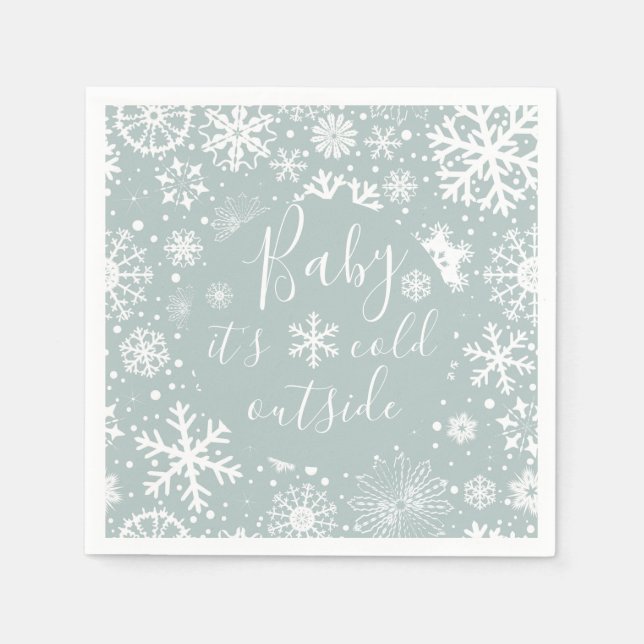 Serviette En Papier Bébé Il fait froid dehors serviettes (Devant)