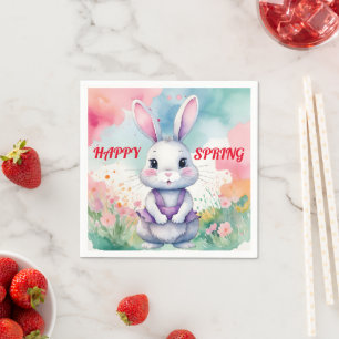 Serviette En Papier Bébé lapin au printemps