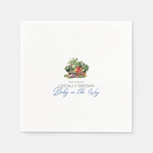 Serviette En Papier Bébé local sur le chemin - Légumes - Bleu (Devant)
