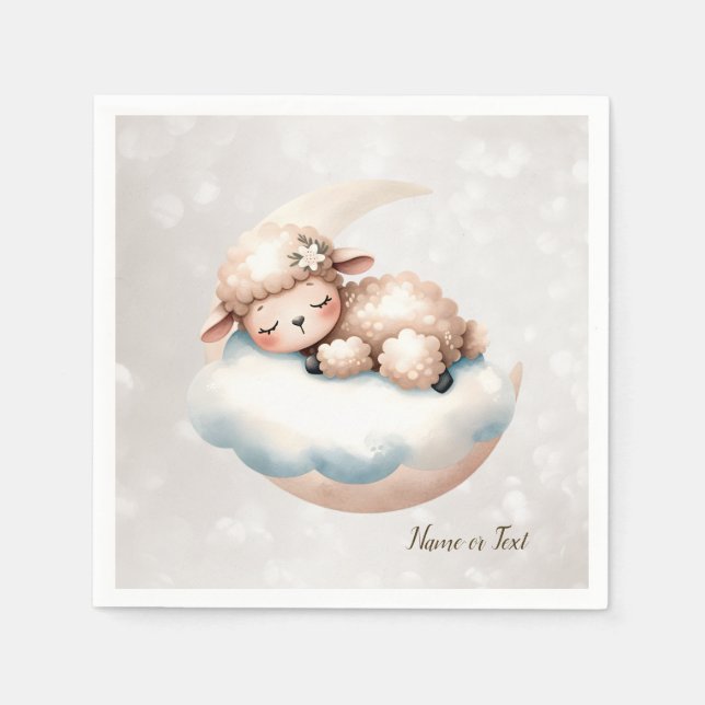 Serviette En Papier Bébé mignon dormant Animaux Beaux (Devant)