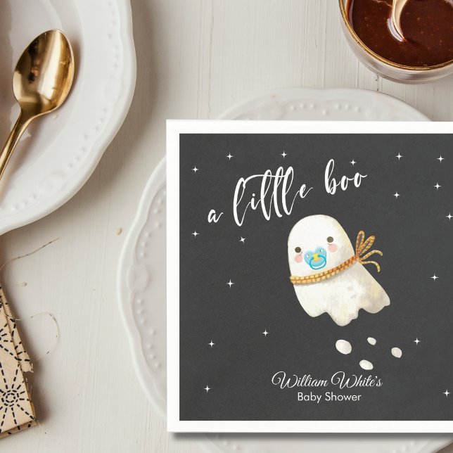 Serviette En Papier Bébé mignon fantôme Halloween Baby shower d'automn (Cute Baby Ghost Halloween Fall Baby Shower Napkins)