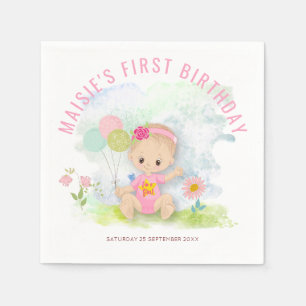 Serviette En Papier Bébé mignon, illustration Fête du premier annivers