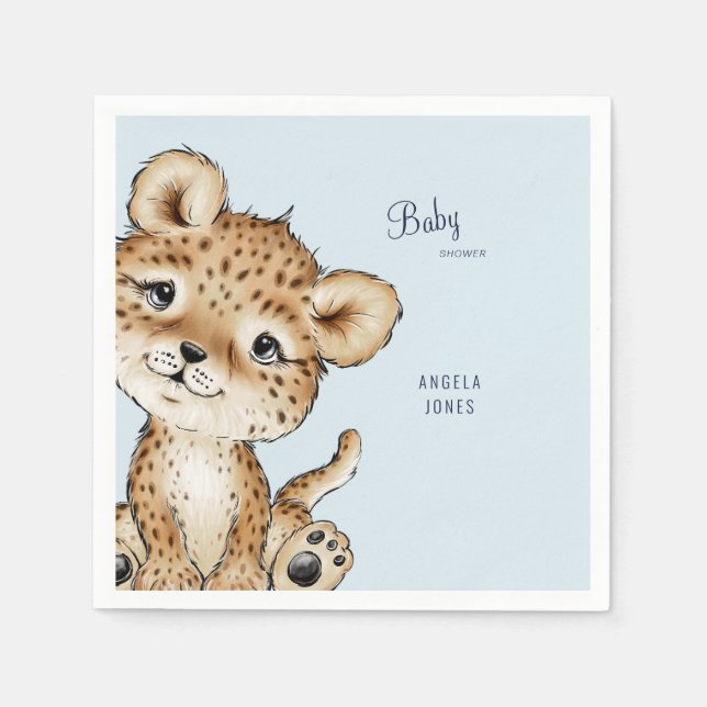 Serviette En Papier Bébé mignon Leopard Douche personnalisée (Devant)