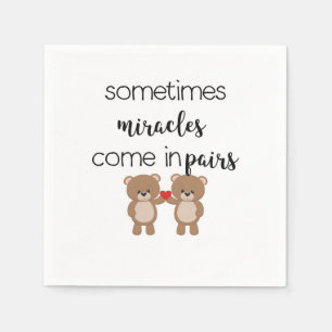 Serviette En Papier Bébé mignon ours jumeaux