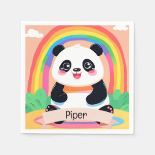 Serviette En Papier Bébé mignon Panda arc-en-ciel