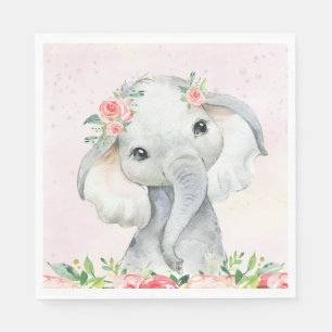 Serviette En Papier Bébé mignonne fille éléphant Baby shower serviette