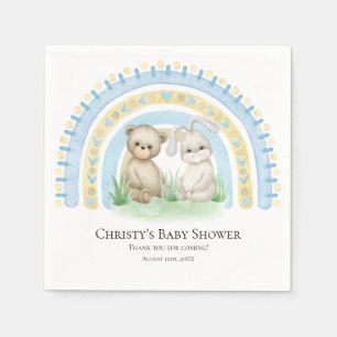 Serviette En Papier Bébé Ours Rainbow Boy Baby shower serviettes