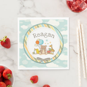 Serviette En Papier Bébé personnalisé Teddy Ours Giraffe caoutchouc Du