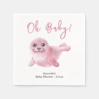 Bébé Phoque Rose Baby Shower