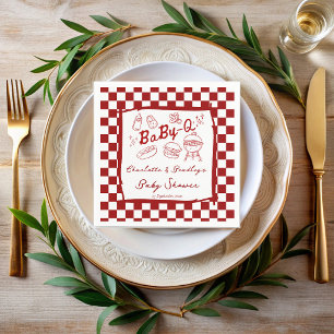 Serviette En Papier Bébé q barbecue rouge à carreaux baby shower