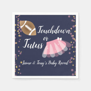 Serviette En Papier Bébé Reveal Tutus ou Touchdown Blue