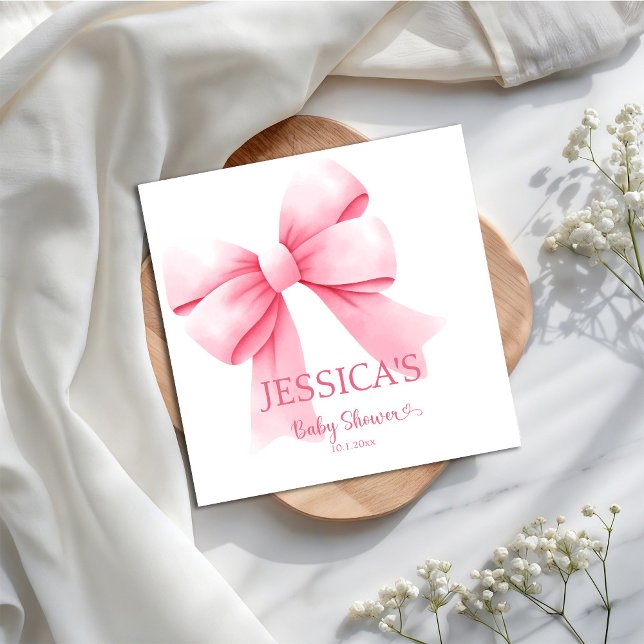 Serviette En Papier Bébé rose Bow fille douche (Créateur téléchargé)