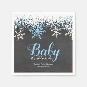 Serviette En Papier Bébé son froid dehors neige Baby shower garçon d'h