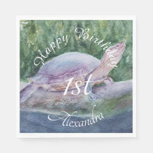 Serviette En Papier Bébé Tortue Joyeux Jour