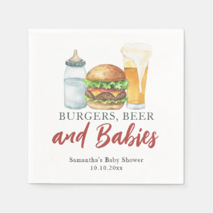 Serviette En Papier Bébés, Burgers et Bière Baby shower 