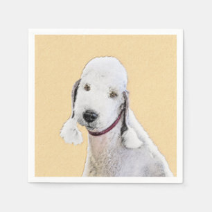 Serviette En Papier Bedlington Terrier Peinture - Art Chien original