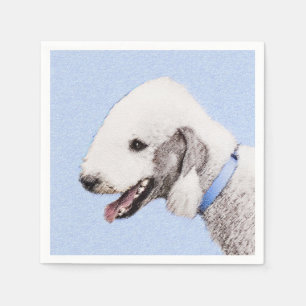 Serviette En Papier Bedlington Terrier Peinture - Art Chien original
