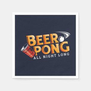 Serviette En Papier Beer Pong Toute La Nuit Fête D'Été