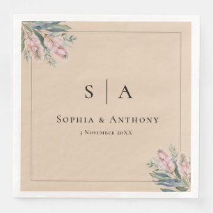 Serviette En Papier Beige Australie Mariage verdure serviettes