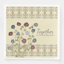 Serviette En Papier Beige Avec Floral