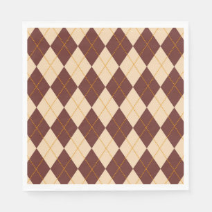 Serviette En Papier Beige Brown Automne Jacquard d'automne Diamant Mot