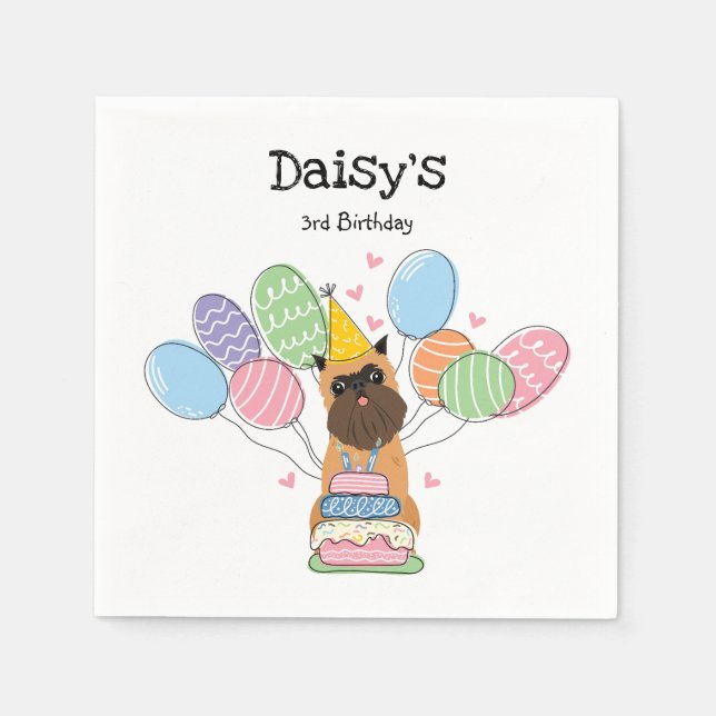 Serviette En Papier Belge Brussels Griffon Document d'anniversaire (Devant)