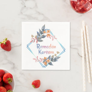 Serviette En Papier Belle aquarelle Floral Ramadan Kareem