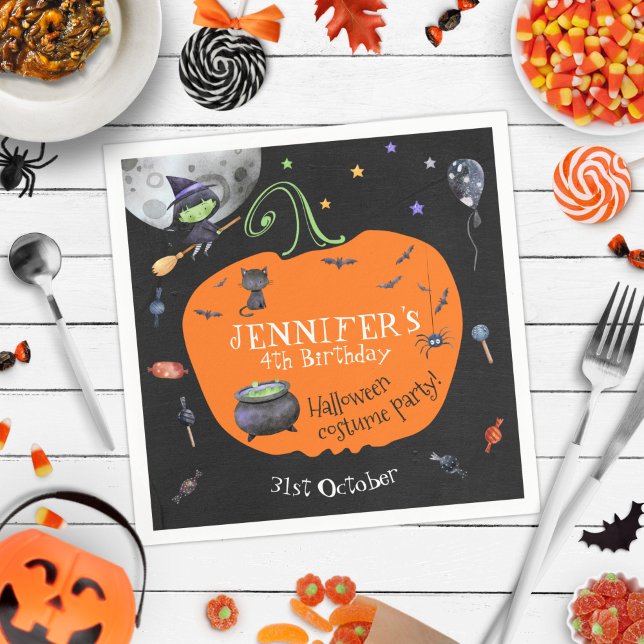 Serviette En Papier Belle Aquarelle Halloween Costume pour enfants (Créateur téléchargé)