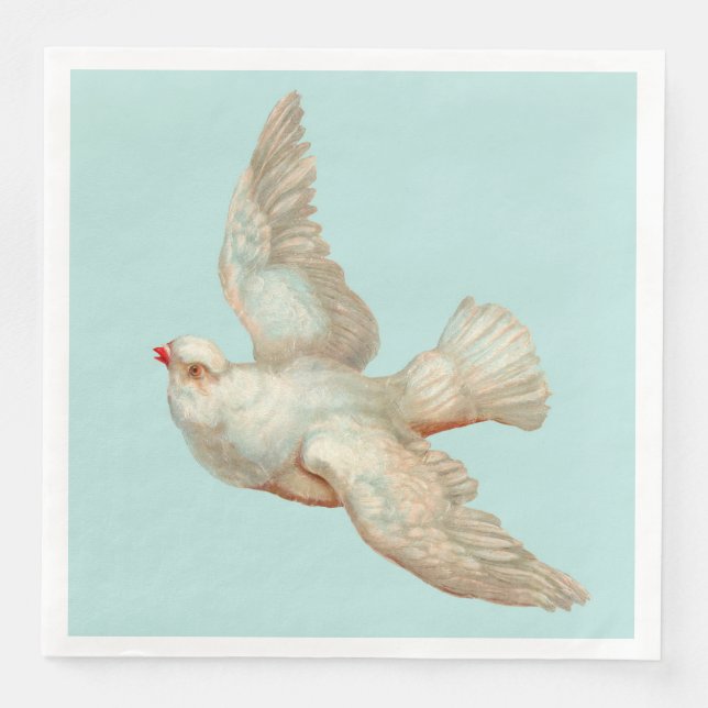 Serviette En Papier belle colombe blanche (Devant)
