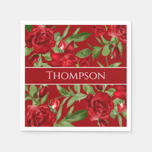 Serviette En Papier Belle coutume rouge et blanc