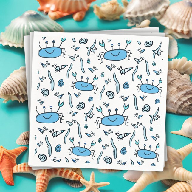 Serviette En Papier Belle Crabe Animaux de mer Dessin Motif Garçon Ann (Créateur téléchargé)