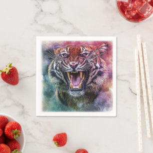 Serviette En Papier Belle croissance Tigre Bengale Tigre photo visage