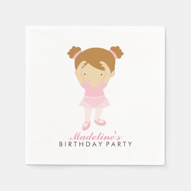 Serviette En Papier Belle Danse de Ballet Fête d'Anniversaire (Devant)