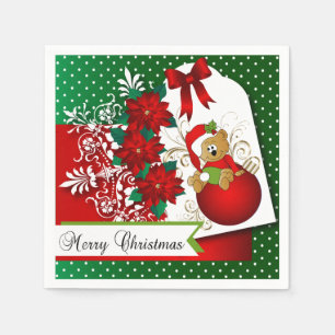 Serviette En Papier Belle et amusante Joyeux Ours de Noël