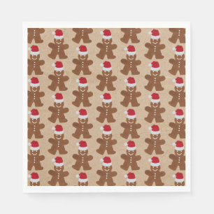 Serviette En Papier Belle fête de Noël Gingerbread Homme Cookies