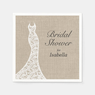 Serviette En Papier Belle Fête des mariées Burlap Napkin