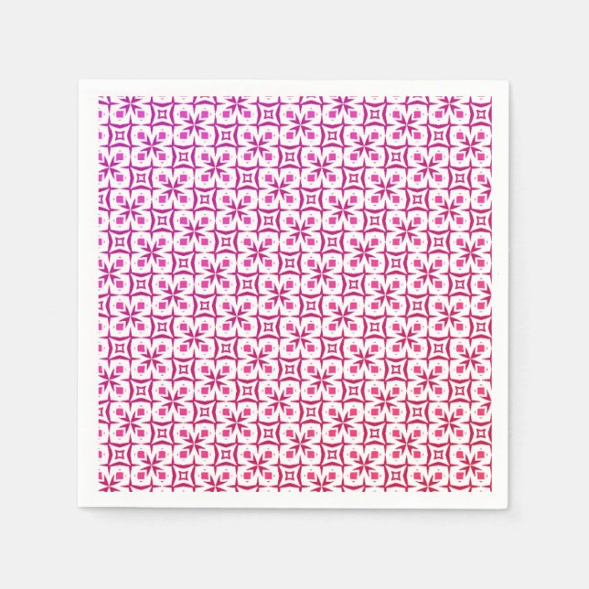 Serviette En Papier Belle fête d'impression florale rose (Devant)