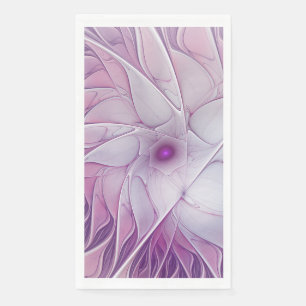 Serviette En Papier Belle fleur rose moderne art fractal abstrait