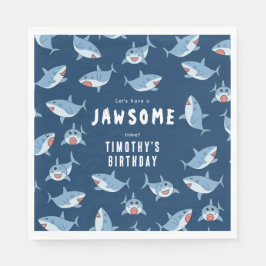 Serviette En Papier Belle Grande White Sharks Ocean Anniversaire