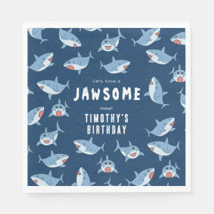 Serviette En Papier Belle Grande White Sharks Ocean Anniversaire