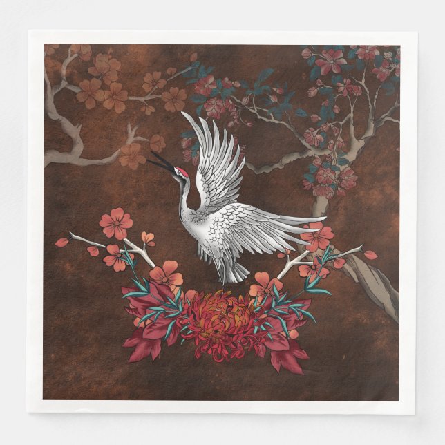 Serviette En Papier Belle grue (Devant)